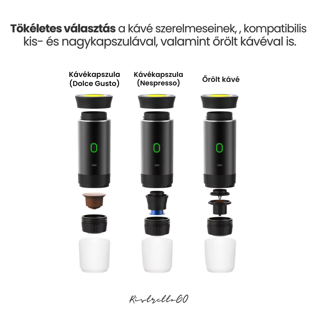 RistrettoGO Hordozható Kávégép + 3 INGYENES Ajándék